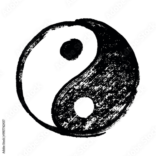 Hand drawn yin yang symbol Zen and Tao Harmony and balance Black and white yin and yang sign Taichi, Taoism, Buddhism, Japan, Chinese, Asian, yoga, meditation, karma, peace, dualism