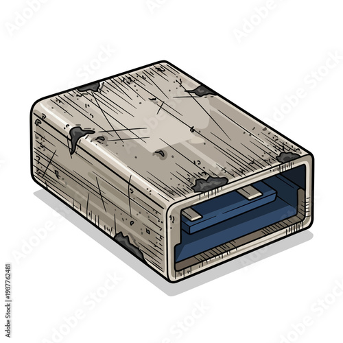 Worn Out USB Connector Icon
