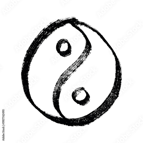 Hand drawn yin yang symbol Zen and Tao Harmony and balance Black and white yin and yang sign Taichi, Taoism, Buddhism, Japan, Chinese, Asian, yoga, meditation, karma, peace, dualism