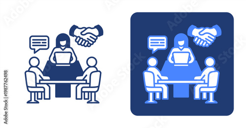 Client Meeting icon, with contrast background.