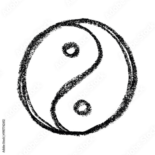 Hand drawn yin yang symbol Zen and Tao Harmony and balance Black and white yin and yang sign Taichi, Taoism, Buddhism, Japan, Chinese, Asian, yoga, meditation, karma, peace, dualism