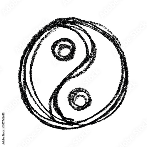 Hand drawn yin yang symbol Zen and Tao Harmony and balance Black and white yin and yang sign Taichi, Taoism, Buddhism, Japan, Chinese, Asian, yoga, meditation, karma, peace, dualism