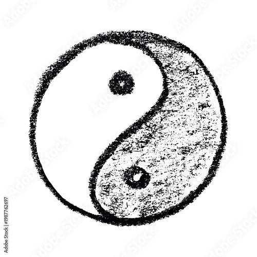Hand drawn yin yang symbol Zen and Tao Harmony and balance Black and white yin and yang sign Taichi, Taoism, Buddhism, Japan, Chinese, Asian, yoga, meditation, karma, peace, dualism
