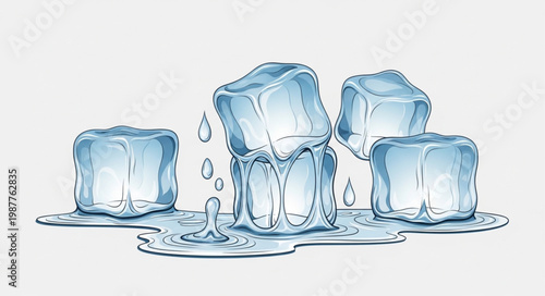 ice cubes isolated on white