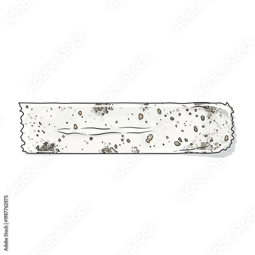 Hand-drawn tortilla wrap with speckles on white background