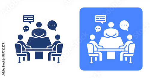 Group Discussion icon, with contrast background.