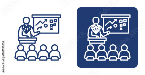 Seminar icon, with contrast background.