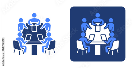 Round Table icon, with contrast background.