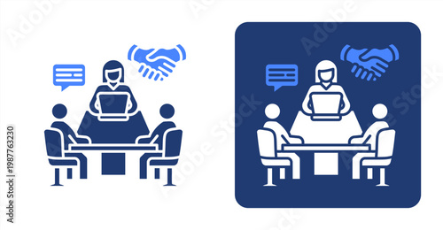 Client Meeting icon, with contrast background.
