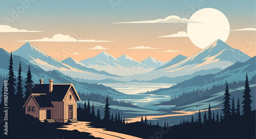 winter landscape in the mountains