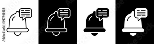 notification white icon set design