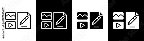 content white icon set design