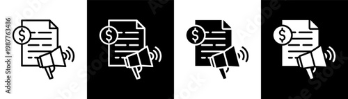 sponsorship white icon set design