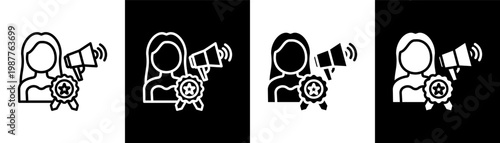 ambassador white icon set design