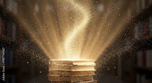 Celebrating World Book Day with a majestic library hall and symmetrical bookshelves Upscale 4x