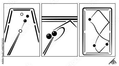 Abstract Billiards Designs Cue Ball Pockets and Strategy