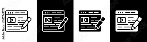 blog white icon set design