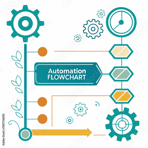 Business Automation Workflow Illustration – Digital Process and System Management