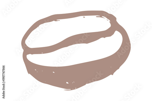 Hand drawn fresh roasted coffee bean Arabica robusta seed doodle Single element for print, web, design, decor