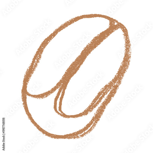 Hand drawn fresh roasted coffee bean Arabica robusta seed doodle Single element for print, web, design, decor