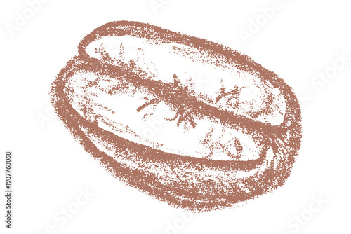 Hand drawn fresh roasted coffee bean Arabica robusta seed doodle Single element for print, web, design, decor
