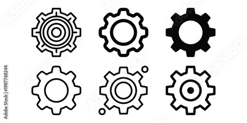 Gear Icons Collection Vector Illustration