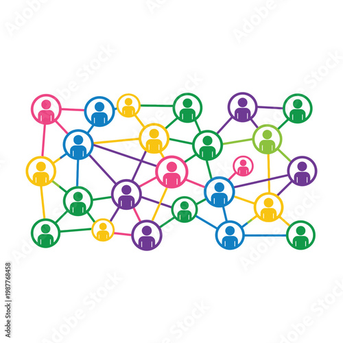 Network of diverse people connections and relationships
