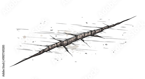 Cracked concrete surface with sharp fissures and textured details