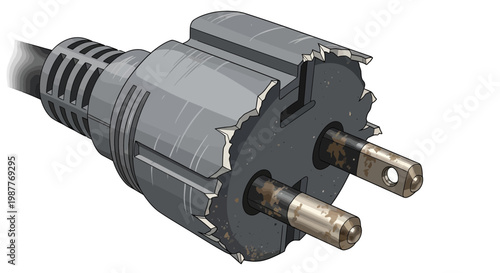 Damaged electrical plug