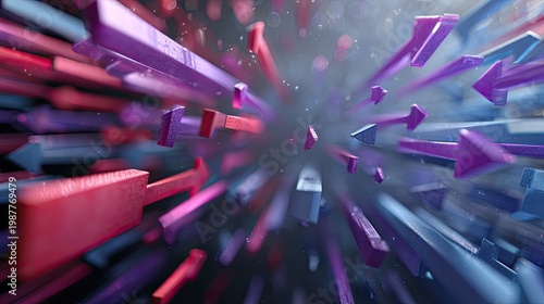 Abstract representation of dynamic arrows in motion, creating a sense of speed and energy