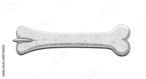 Shiny Bone Icon with Needle