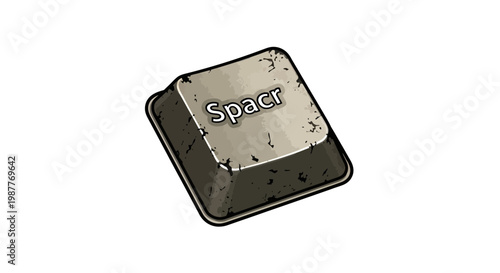 Single spacebar keycap with worn texture