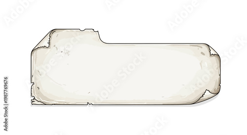 Torn Paper Label with Aged Texture