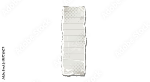 Torn Paper Strip with Faint Lines