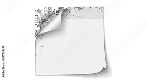 Torn paper with peeling corner and grunge texture