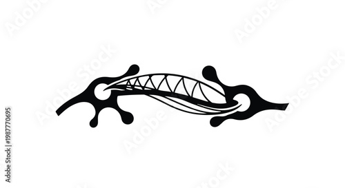 Abstract biological structure features interconnected cellular nodes and organic geometric patterns.