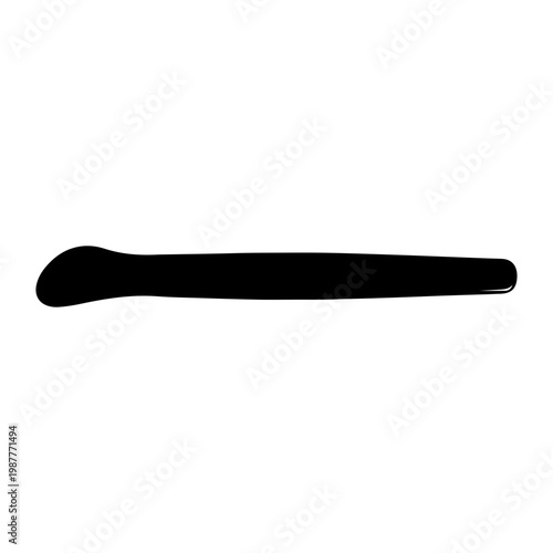 Black cosmetic spatula tool narrow flat design for skincare application use Vector illustration
