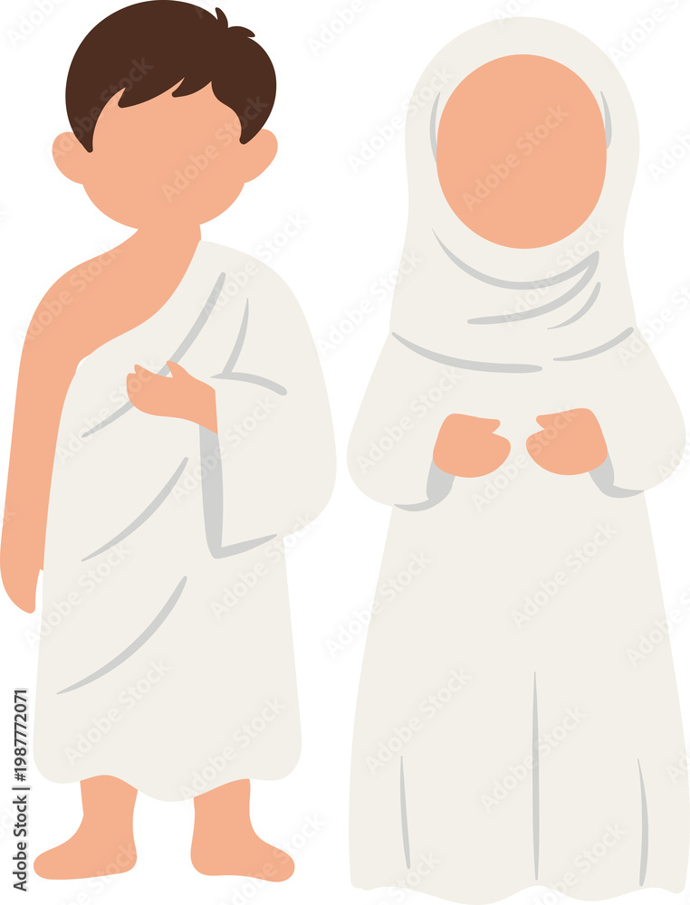 Obraz premium Islamic People Hajj with Ihram