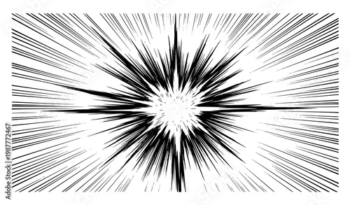 Anime Blast Radial Lines Explosion Vector Effect