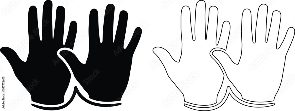 Obraz premium Two pairs of hands clapping together illustration with transparent background