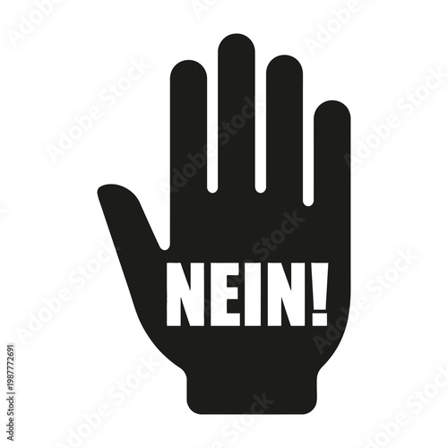 Black hand with nein text