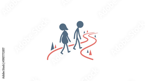Couple Walking Along a Winding Path