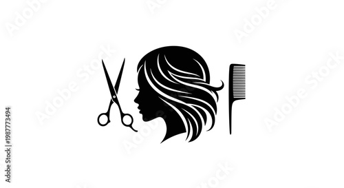 Hair styling and beauty services logo.