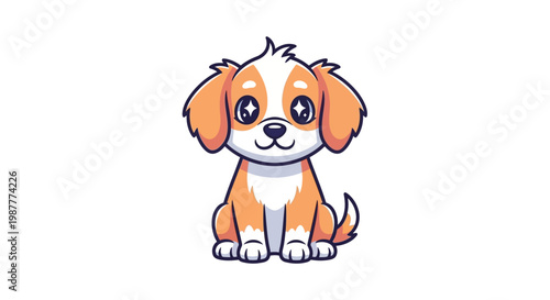 Cute Kawaii Chibi Puppy with Sparkling Eyes