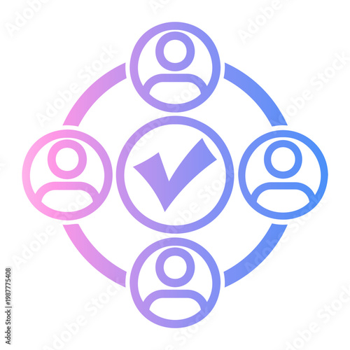 decision Line Gradient Icon