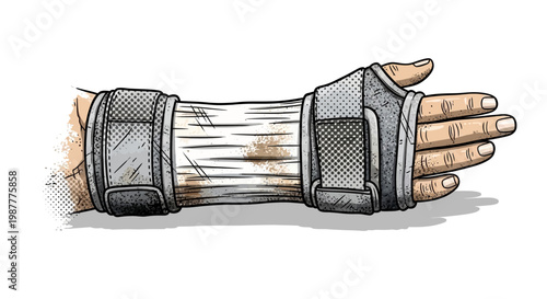 Hand with Wrist Brace and Bandage