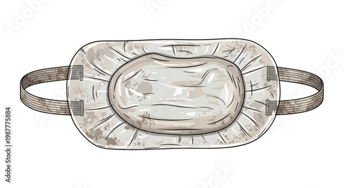 Hand-drawn face mask illustration