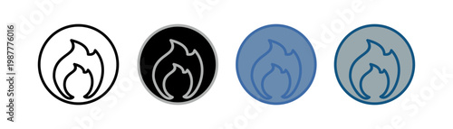 
element icon set multiple style collection with fire design