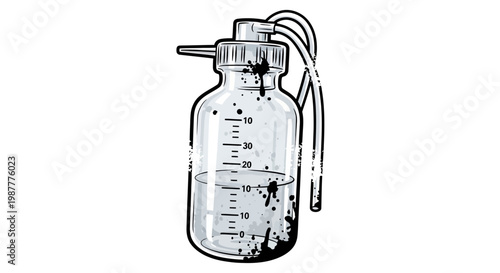Medical Suction Bottle with Tubing