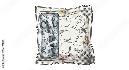 Medical sterile packaging with surgical instruments and gauze